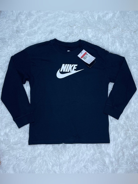 Nike Other - Nike kid’s Black Long Sleeve Tee with White Logo brand new